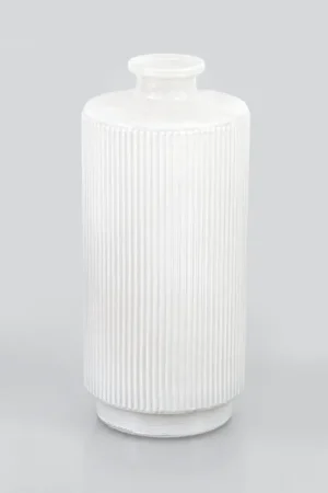 Meilleur Prix Petit vase strié blanc